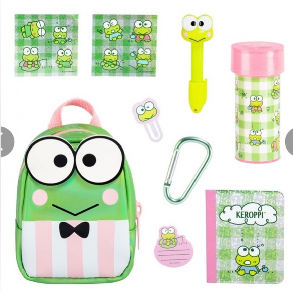 Real Little Sanrio Hello Kitty Keroppi Frog Backpack with 6 Surprises Inside NEW - Picture 2 of 7